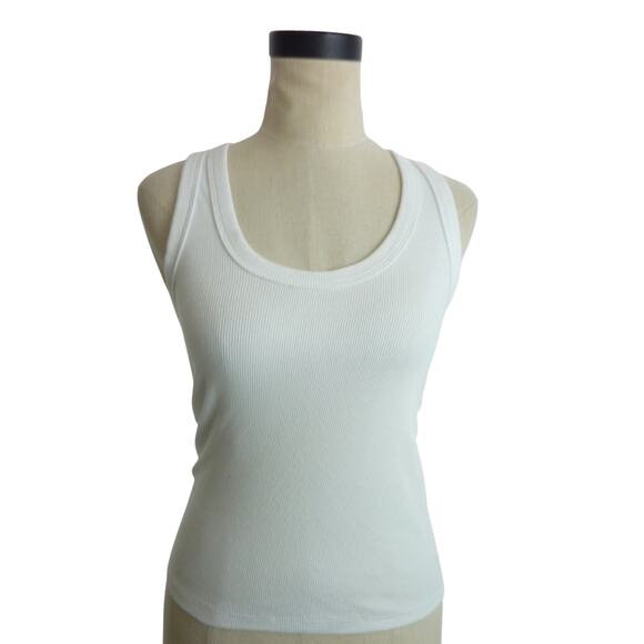 Abercrombie & Fitch White Gray Rib Tank Top 2 Piece Small - Picture 1 of 10